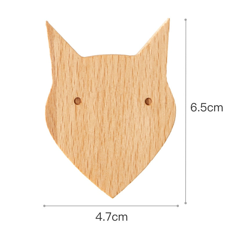 Wooden Hook, Creative Nordic Cute Animal, Wall Hanging Coat Hook Home Decoration.