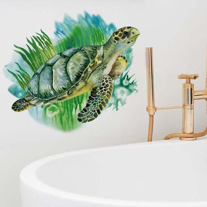 Sea Turtle Animals Wall Stickers for Kids rooms Bedroom Living room Kitchen Wall Decor Vinyl PVC Wall Decals for Home Decor