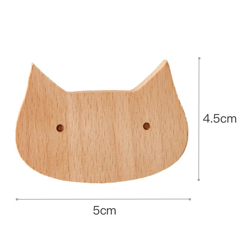 Wooden Hook, Creative Nordic Cute Animal, Wall Hanging Coat Hook Home Decoration.