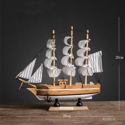 Wooden Sailboat Model Home Decor.