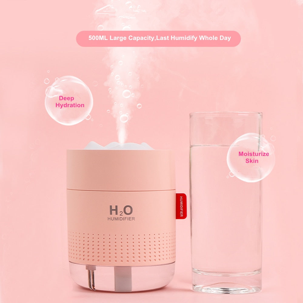 White Snow Mountain Humidifier, Ultrasonic USB Aroma Air Diffuser.