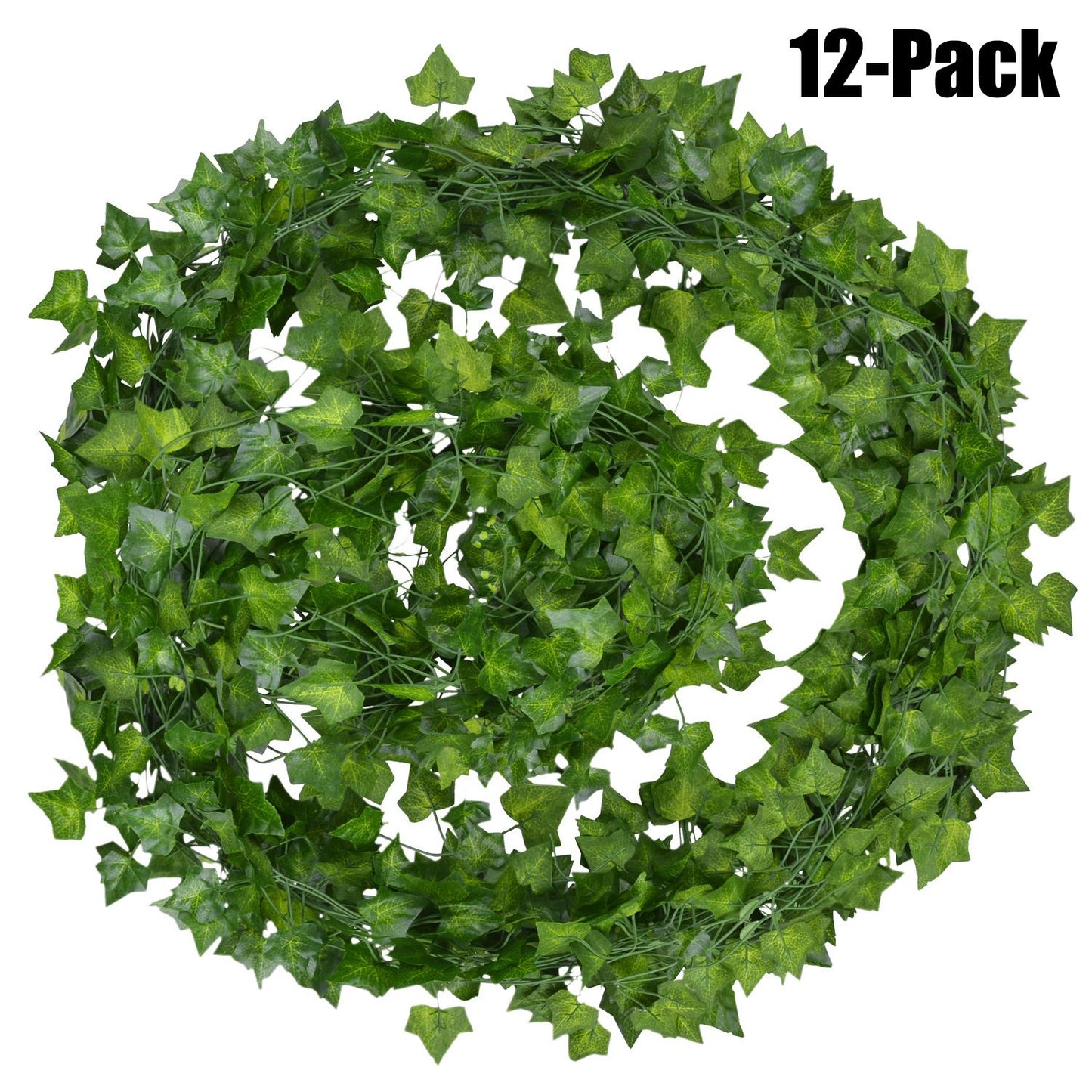 Plastic Rattan String Wall Decoration, Ivy Green Fake Vine Foliage Home Decor.