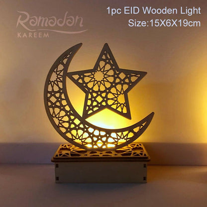 Fengrise Wooden EID Mubarak Decor 2022 Happy Ramadan Decor for Home Islamic Muslim Party Supplies Ramadan Kareem Eid Al Adha