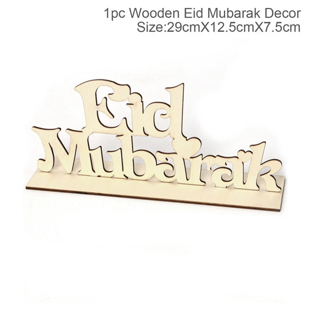 EID Mubarak Banner Balloon Wooden Pendant Ramadan Decoration Islam Muslim Party Decor Eid Al Adha Ramadan And Eid Ramadan Kareem