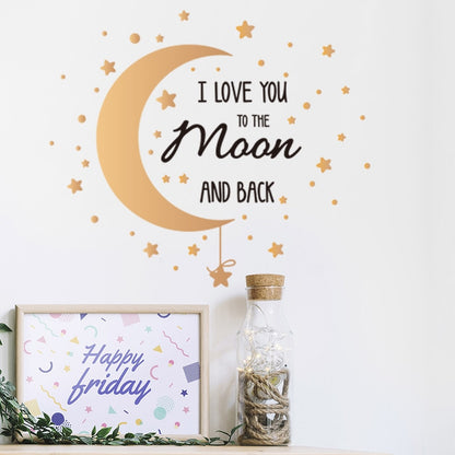 Romantic Moon Stars Wall Stickers for Bedroom Living room Wall Decor Removable Vinyl PVC Wall Decals Sticker on Wall Home Decor