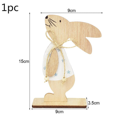 HAPPY EASTER Party Door Hanging Sign Wooden Easter Egg Rabbite Bunny For Home Decor Easter Wreath Supplies Wood Crafts Ornaments