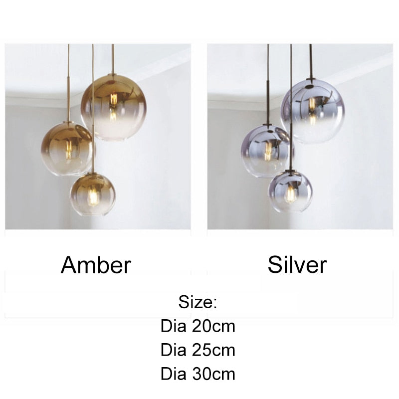 Modern Nordic Glass Light LED Hanging Lamp For Home