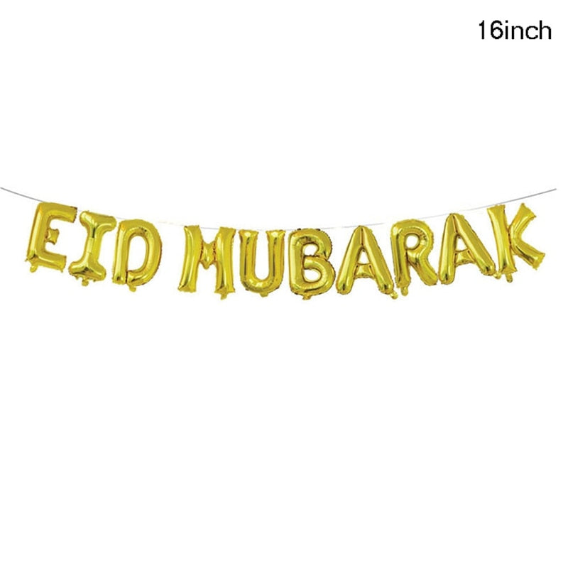 Eid Mubarak Confetti Balloon Happy Ramadan Kareem Decoration For Home 2023 Islamic Muslim Banner Flag Al-Fitr Eid Party Supplies