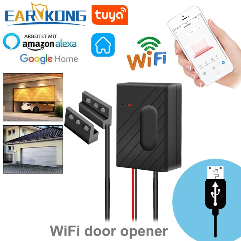 WiFi Garage Door Opener, Smart Gate Door Controller, Compatible With IOS Android APP