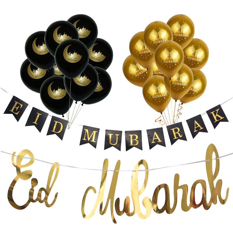 Islam Al Adha Eid Mubarak Banner Bunting Balloons 2022  Kareem Ramadan Decoration For Home Islam Muslim Event Party Supplies