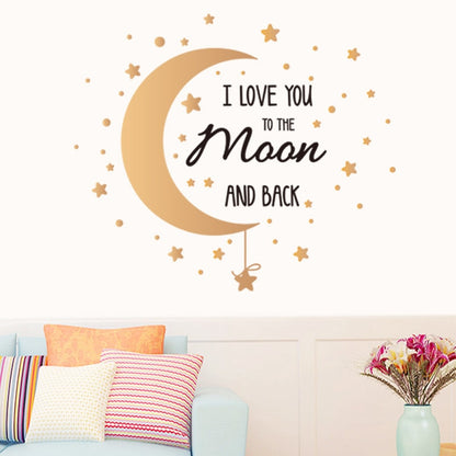 Romantic Moon Stars Wall Stickers for Bedroom Living room Wall Decor Removable Vinyl PVC Wall Decals Sticker on Wall Home Decor