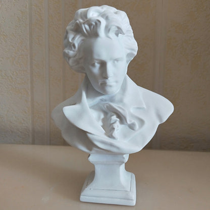 Home Decor Nordic Decoration Home Head Resin Statue Sculpture Pure White Character Statue Decoration Art Supplies Mozart