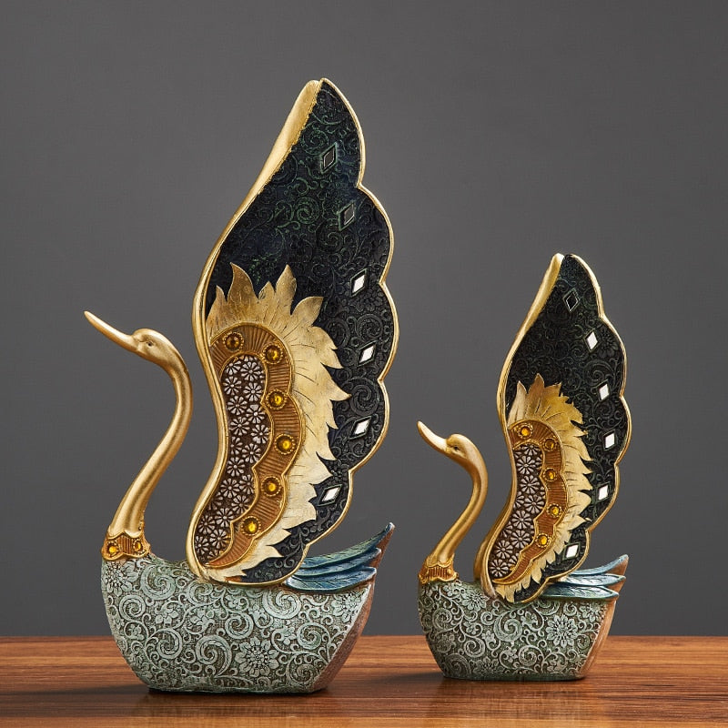 Resin Couple Swan Statue - Home at First Site