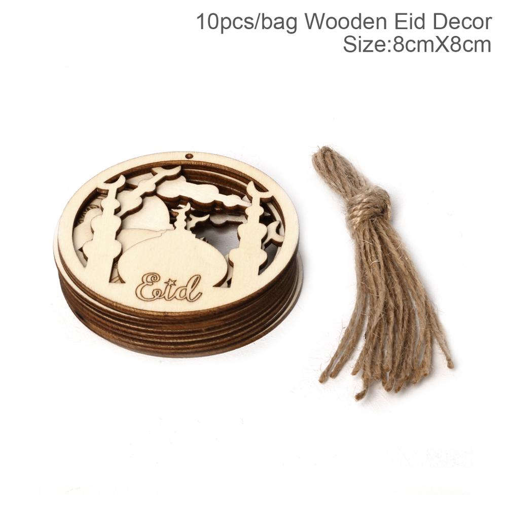 Fengrise Wooden EID Mubarak Decor 2022 Happy Ramadan Decor for Home Islamic Muslim Party Supplies Ramadan Kareem Eid Al Adha