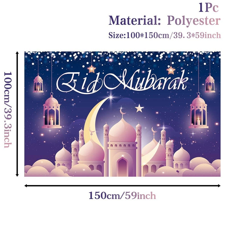 Eid Background Eid Mubarak Ramadan Kareem Backdrop Islam Muslim Party Supplies 2023 Ramadan Decoration For Home Eid Al-fitr Gift