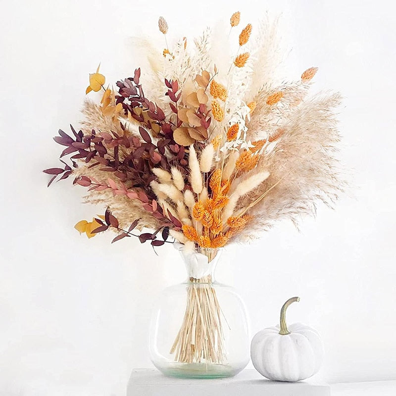 Natural Dried Pampas Grass Bouquet, Nordic Home Decor