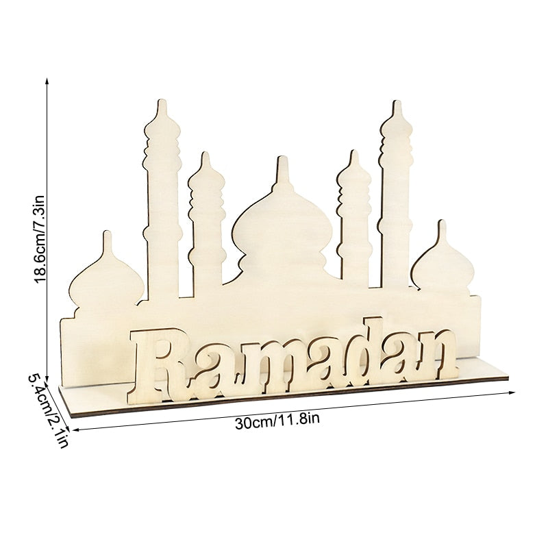 Eid Mubarak Wooden Ornament Ramadan Decorations For Home Islamic Muslim Party Supplies Eid Al Adha Favor Ramadan Kareem Gifts