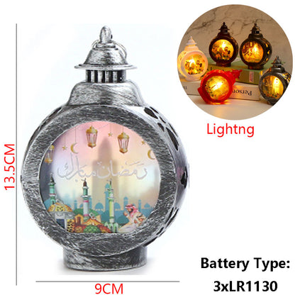 Muslim EID Mubarak Table Ornaments 3D Night Light Gurbang Kareem Ramadan Festival Party Supplies Eid Al Adha Decoration for Home