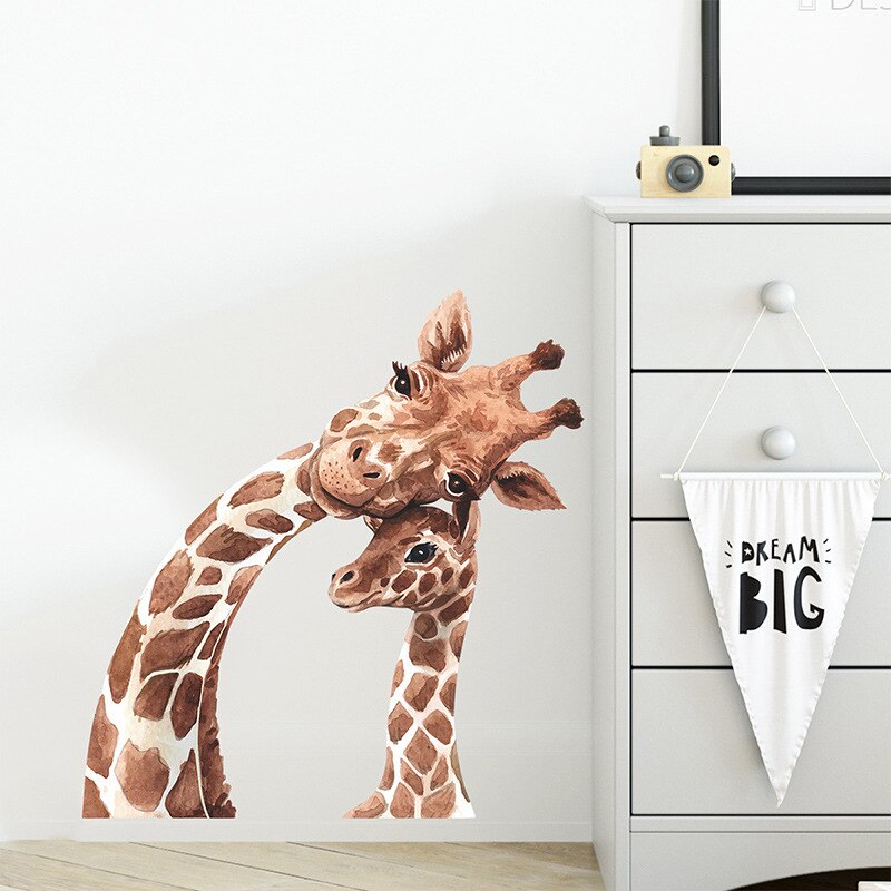 Eco-friendly Giraffe Kids Wall Stickers Cartoon Vinyl Room Decoration