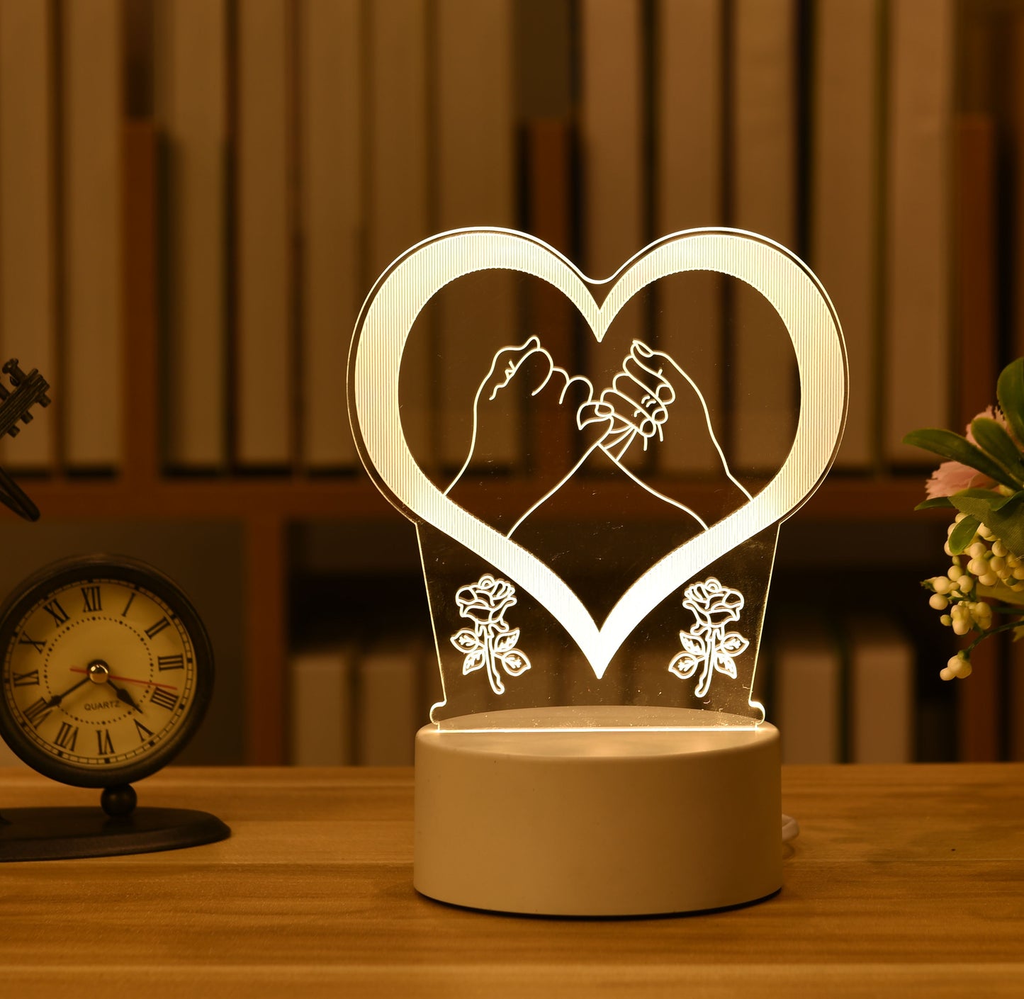 Kids Night Light 3D LED Night Lamp Creative Table Bedside Lamp Romantic Heart Bear Light Kids Gril Home Decor Christmas Gift