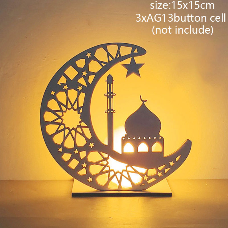 EID Mubarak Lantern LED Light Ornaments Eid Al-Fitr Aid Islamic Muslim Party Decor Supplies Ramadan Kareem Decoration for Home