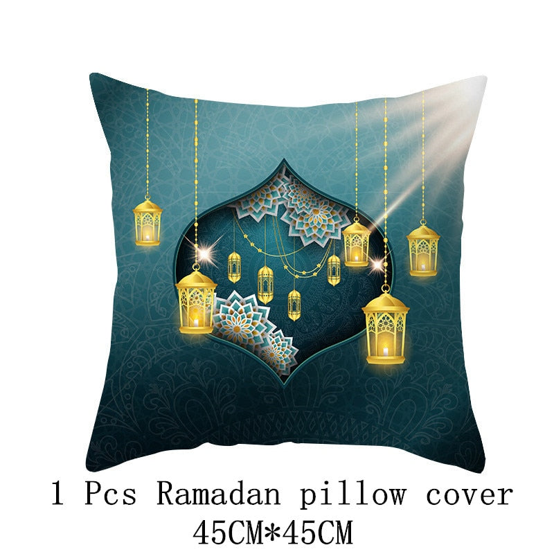 EID Mubarak Cushion Cover Ramadan Decoration for Home Ramadan Kareem Mubarak Muslim Islamic Party Supplies 2023 EID Pillowcase