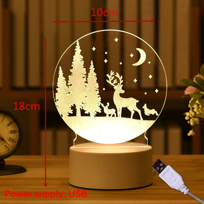 Kids Night Light 3D LED Night Lamp Creative Table Bedside Lamp Romantic Heart Bear Light Kids Gril Home Decor Christmas Gift