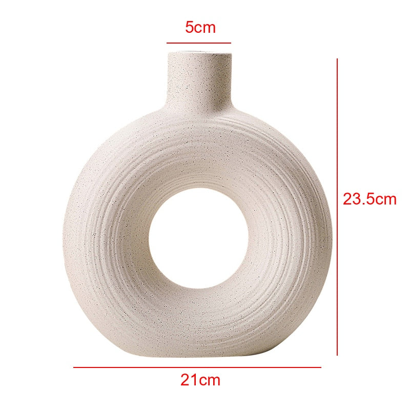 Nordic Ceramic Vase, Snuggle Set White Matte Creative Vase