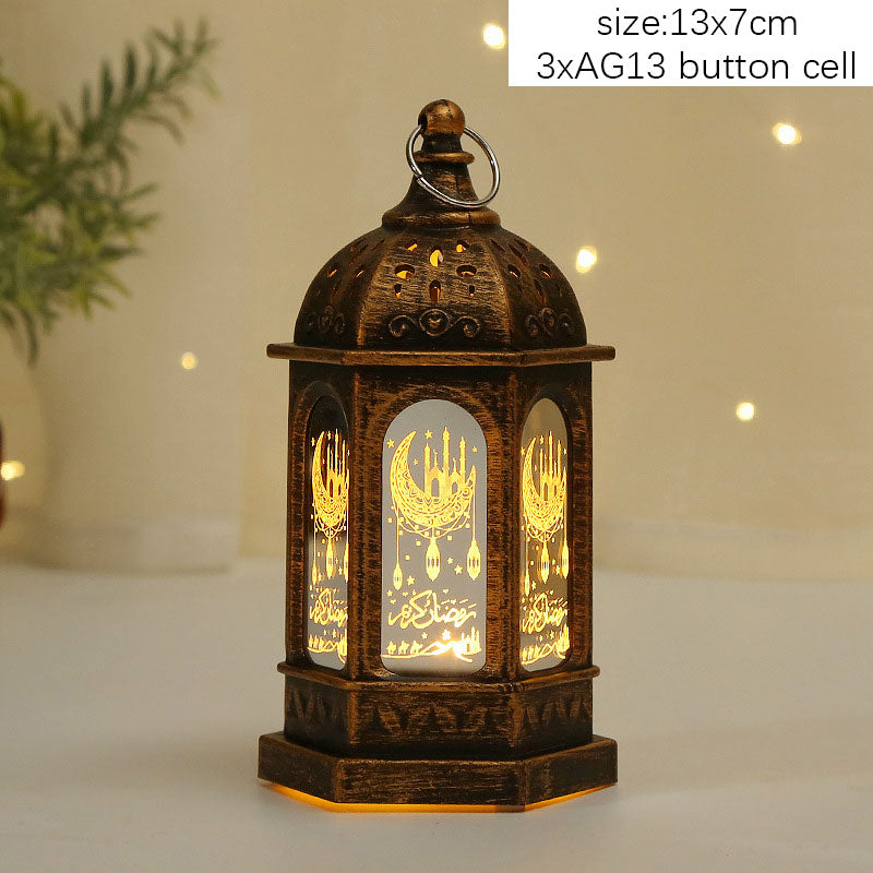 EID Mubarak Lantern LED Light Ornaments Eid Al-Fitr Aid Islamic Muslim Party Decor Supplies Ramadan Kareem Decoration for Home