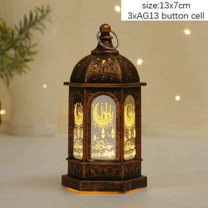 EID Mubarak Lantern LED Light Ornaments Eid Al-Fitr Aid Islamic Muslim Party Decor Supplies Ramadan Kareem Decoration for Home