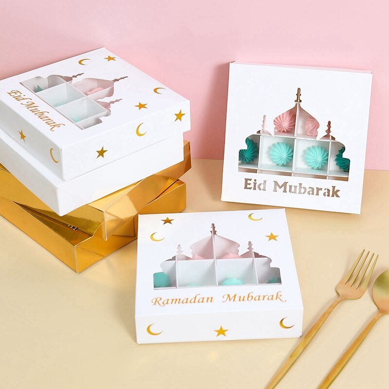 Eid Mubarak Gift Box Cake Candy Box Ramadan Decoration for Home 2023 Islamic Muslim Party Supplies Eid Al-fitr Ramadan Kareem