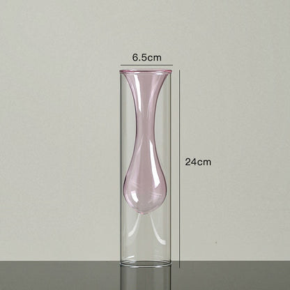 Nordic Home Decor Glass Vase Living Room Decoration Flower Vase Transparent Home Decorations Decorative Glasses Gifts