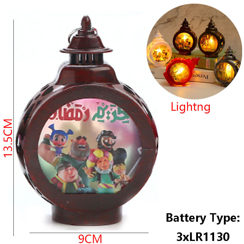 Muslim EID Mubarak Table Ornaments 3D Night Light Gurbang Kareem Ramadan Festival Party Supplies Eid Al Adha Decoration for Home