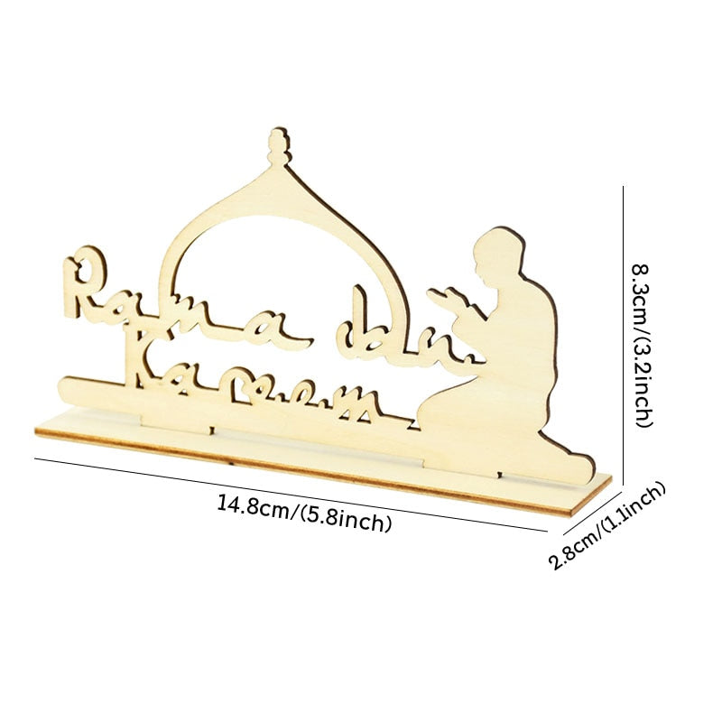 Eid Mubarak Wooden Ornament Ramadan Decorations For Home Islamic Muslim Party Supplies Eid Al Adha Favor Ramadan Kareem Gifts