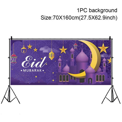 Eid Mubarak Background 2023 Kareem Ramadan Decoration for Home Islamic Muslim Party Supplies Ramadan Mubarak Decor Eid Al Adha