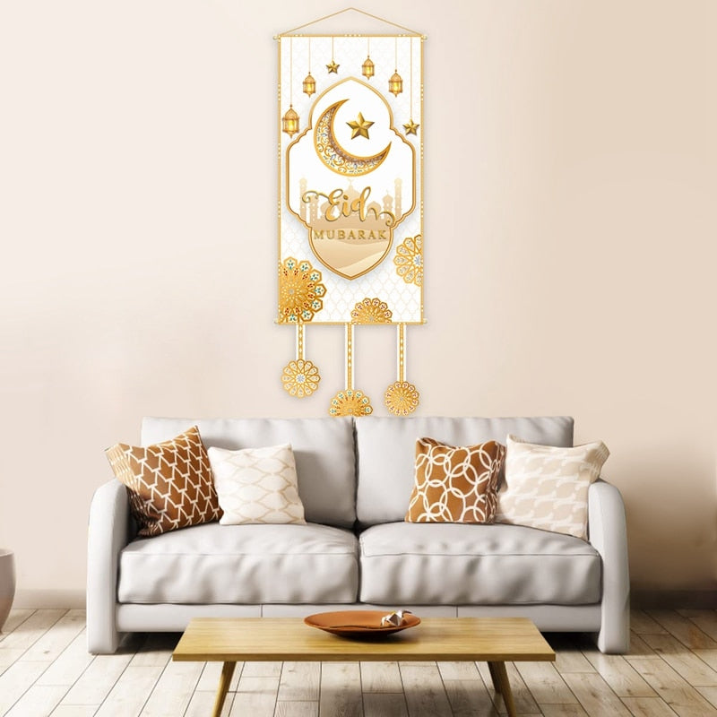 Ramadan Hanging Flag Ramadan Decorations 2023 For Home Kareem Aid EID Mubarak Muslim Islamic Festival Eid Al-fitr Party Supplies