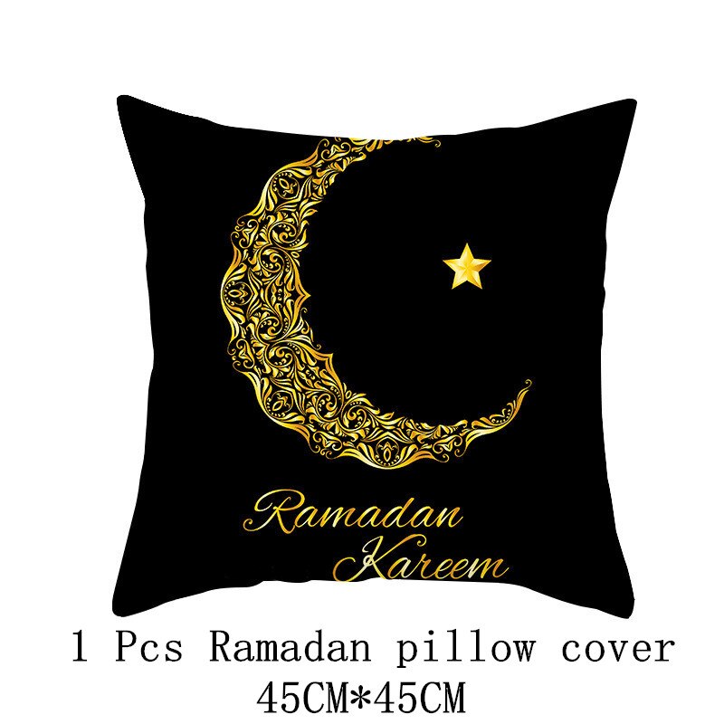 EID Mubarak Cushion Cover Ramadan Decoration for Home Ramadan Kareem Mubarak Muslim Islamic Party Supplies 2023 EID Pillowcase