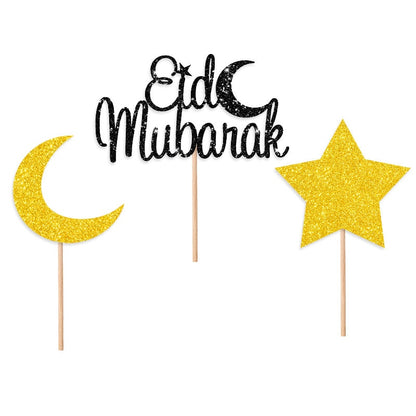 Ramadan Decoration 2023 Eid Mubarak Home Decor Gold White Black Paper Plates Cups Eid Al-Fitr Decoration Supplies