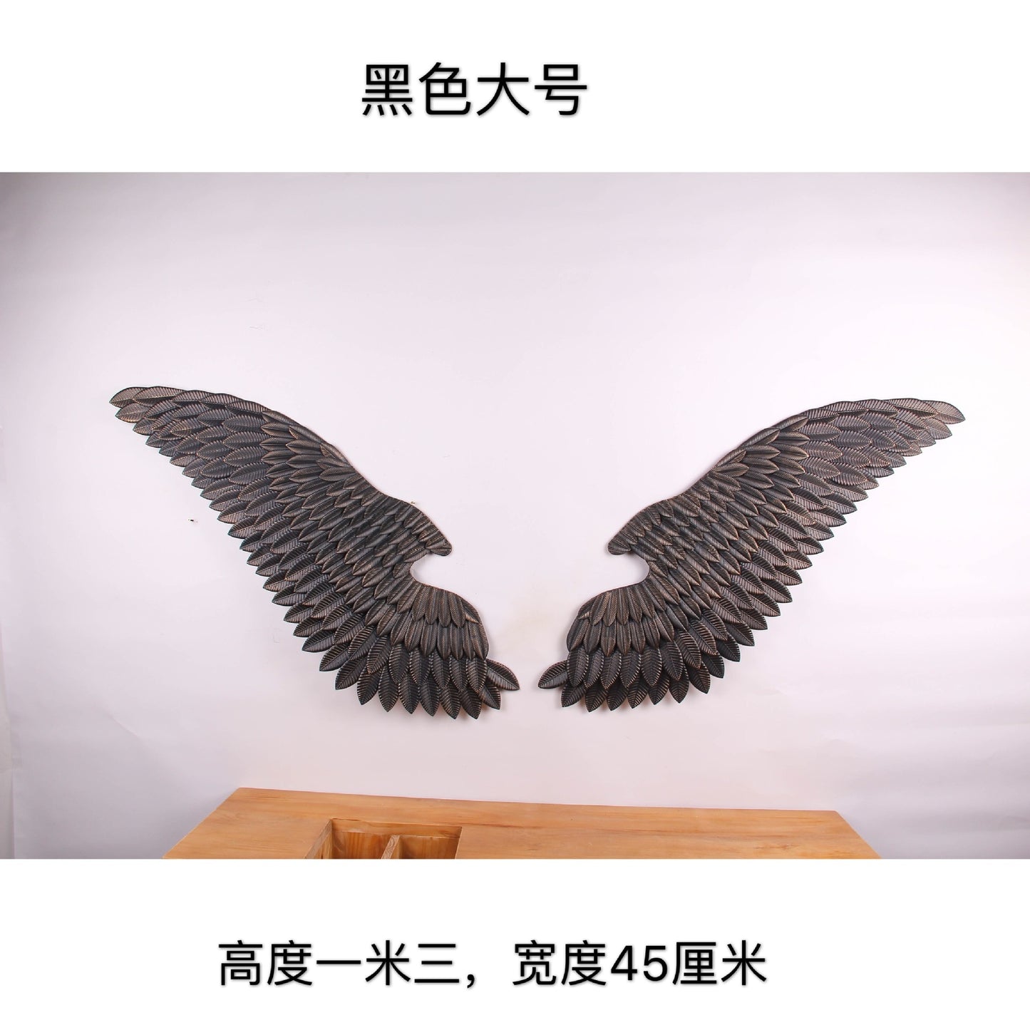 Large Ancient Iron Wall Decoration Angel Wings with LED Creative Retro Wings Bar Cafe Wall Decor Iron Home Decor Accessories