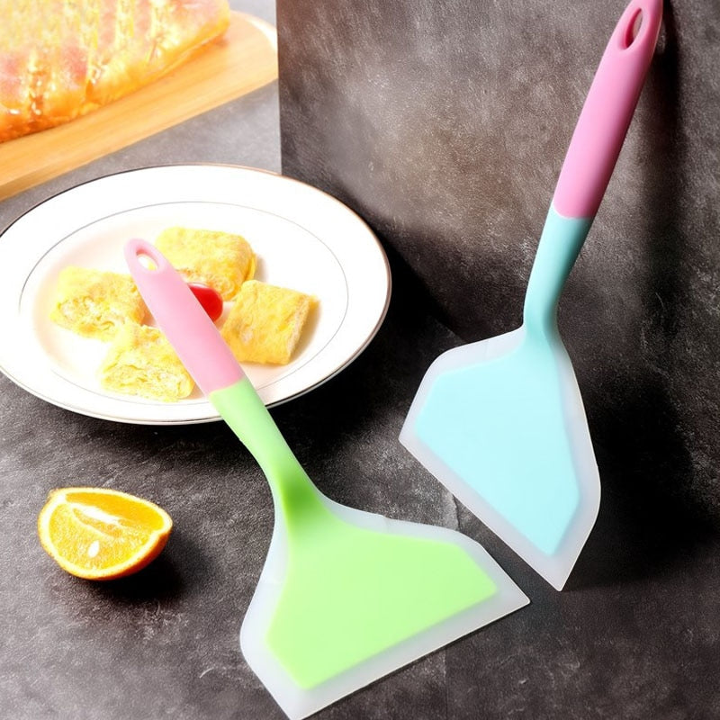 Pro Home Cooking Utensils Silicone Spatulas Beef Meat Egg Kitchen Scraper Wide Pizza Shovel Non-stick Turners Food Lifters