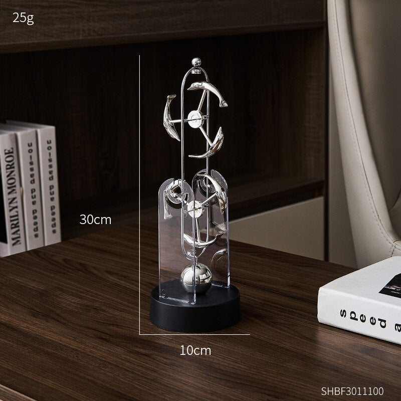 Office Desktop Decoration Development Educational Desk Toy Luminous Balance Steel Newton&#39;s Pendulum Physics Science Pendulum