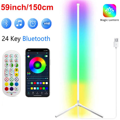 Living Room Dimmable Corner Floor Lamp 150cm Stand Tuya Smart RGB LED Mood Light for Bedroom Nordic Home Decor Interior lighting