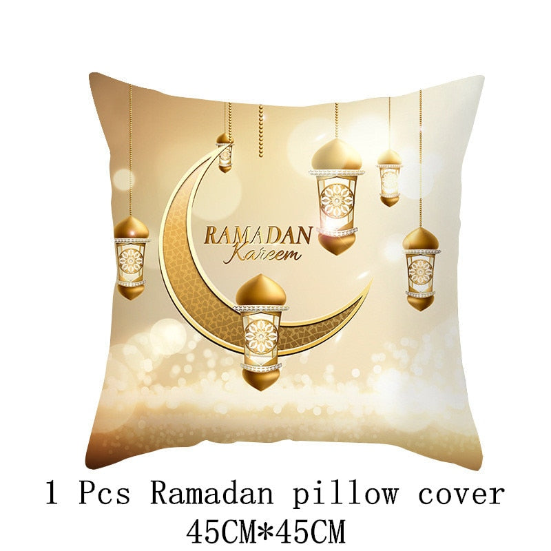 EID Mubarak Cushion Cover Ramadan Decoration for Home Ramadan Kareem Mubarak Muslim Islamic Party Supplies 2023 EID Pillowcase