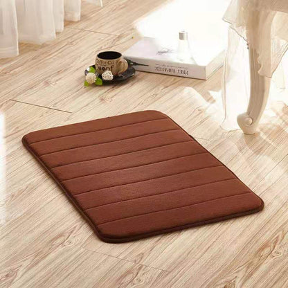 Home Bath Mat Coral Fleece Bathroom Carpet Water Absorption Non-slip Memory Foam Absorbent Washable Rug Toilet Floor Mat