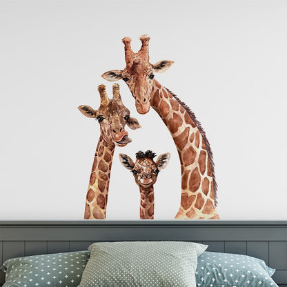 Cute Giraffe Family Wall Stickers, Living Room Wall Decor