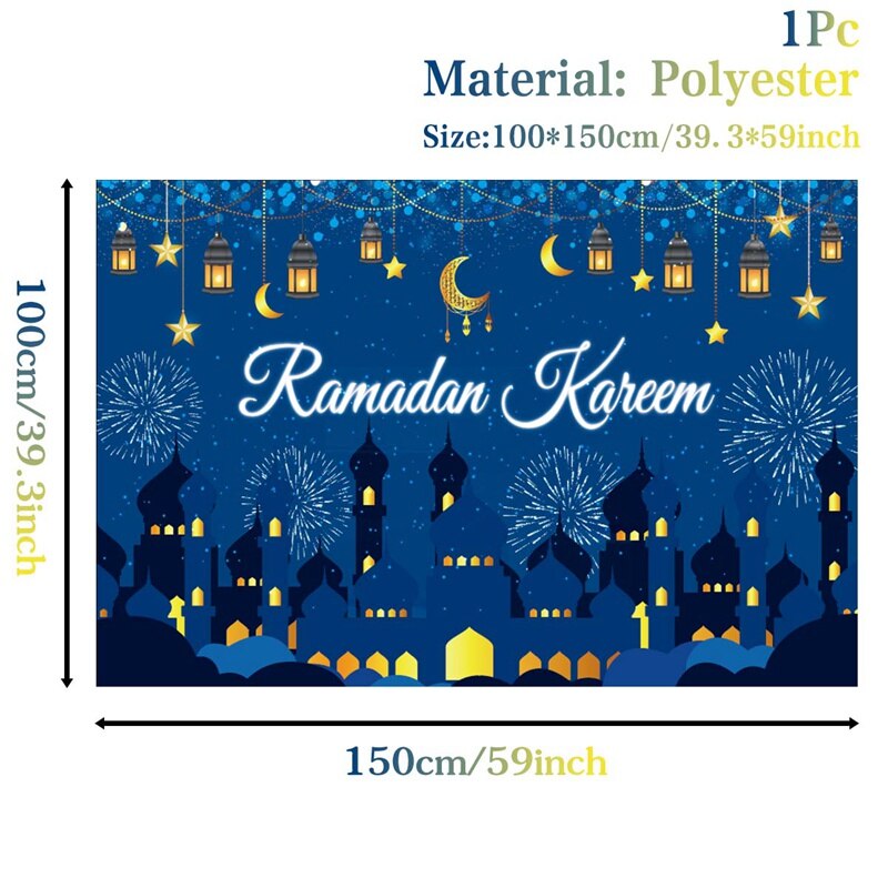 Eid Mubarak Background 2023 Kareem Ramadan Decoration for Home Islamic Muslim Party Supplies Ramadan Mubarak Decor Eid Al Adha