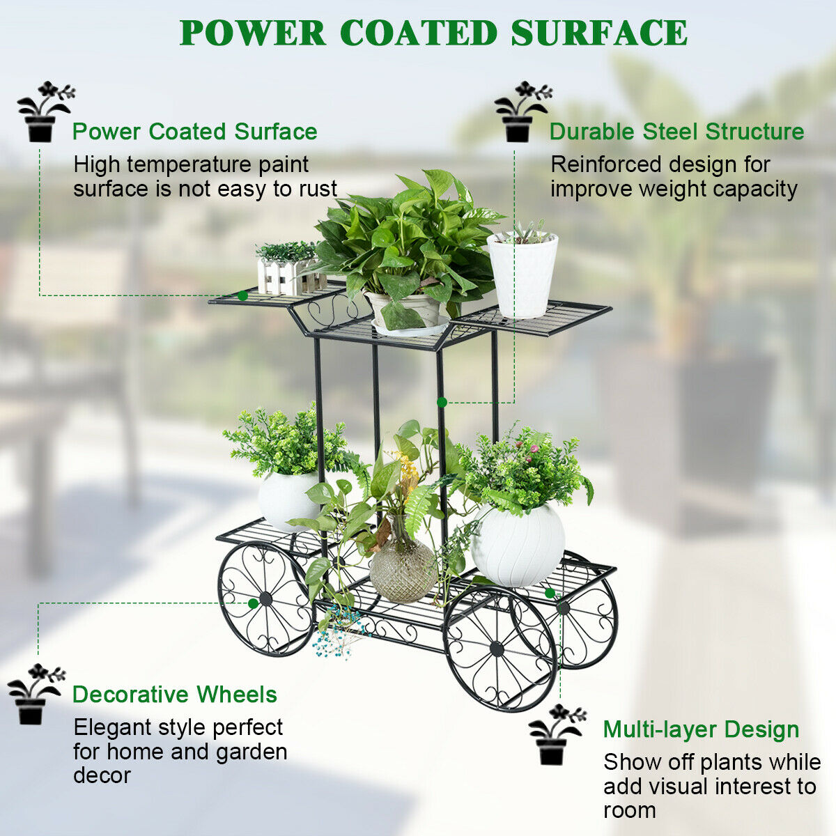 Plant Stand for Indoor and Outdoor Flower Pot, Plants Holder.