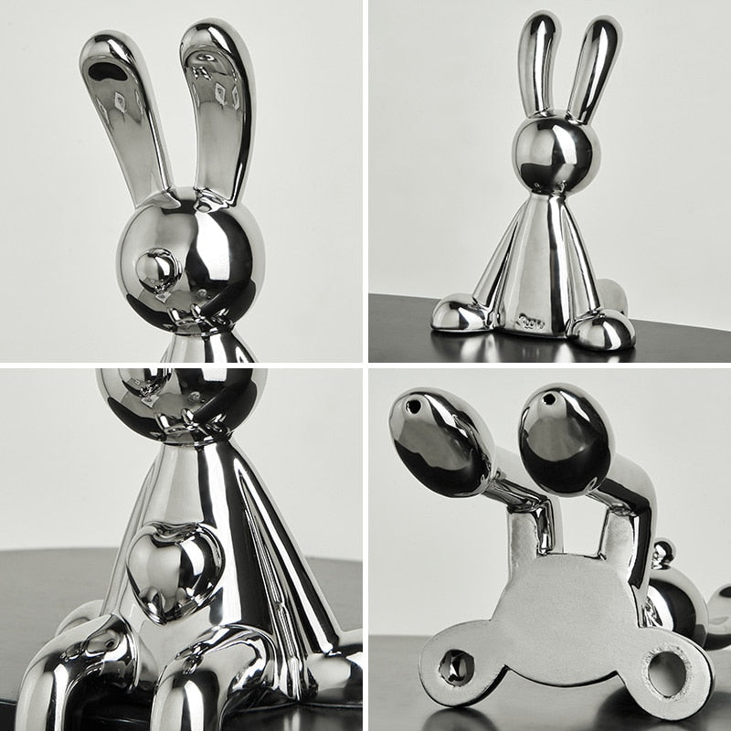 Creative Electroplating Rabbit Ceramic Figurines