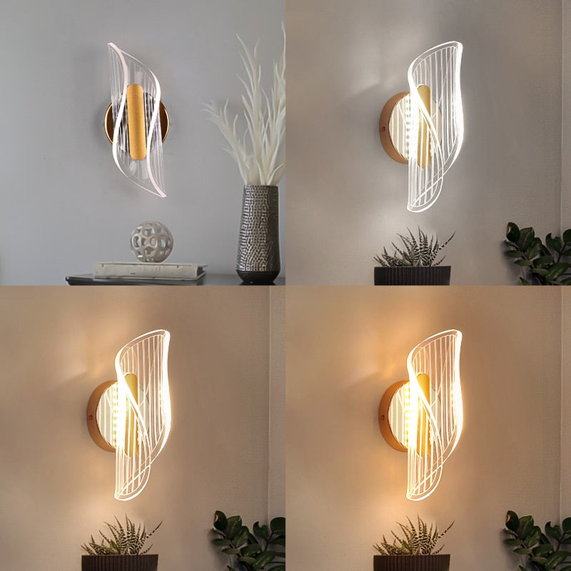 LED Wall Lighting, Modern Spiral Led Acrylic Wall Lamp Indoor Wall Light.