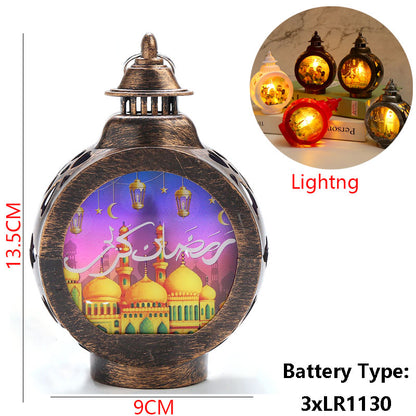 Muslim EID Mubarak Table Ornaments 3D Night Light Gurbang Kareem Ramadan Festival Party Supplies Eid Al Adha Decoration for Home